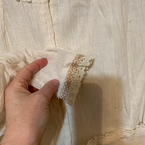 Wedding dress handmade 1975 muslin, lace size 12 - Picture 4 of 17